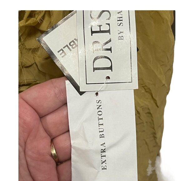 Dress U By Sharon Ruffled Button Top Shirt Color: Mustard Size: XL 1990s NWT - Picture 6 of 9